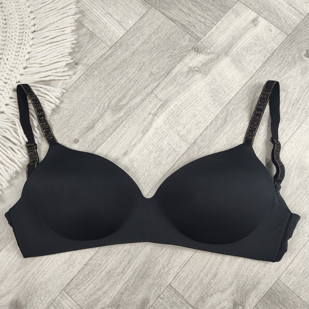 Victoria's Secret Women's 34DDD Black Gold T-Shirt Lightly Lined Wireless Bra
